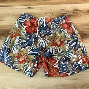 Overtime Tropical Shorts Mens Medium Floral Rope Mesh Lined Athletic
